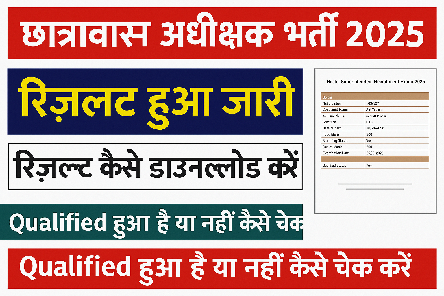 CG Hostel Warden Result