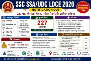 SSC SSA/UDC LDCE 2026 Notification Out: 227 पद, योग्यता, वेतन, परीक्षा पैटर्न और आवेदन प्रक्रिया