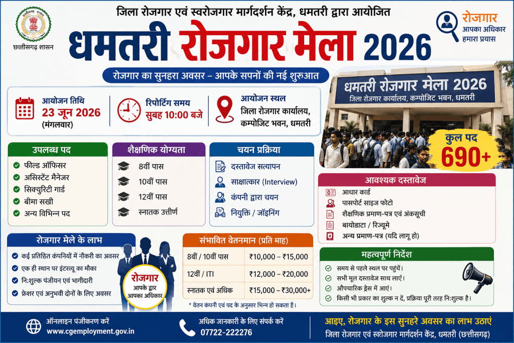Dhamtari Rojgar Mela 2026